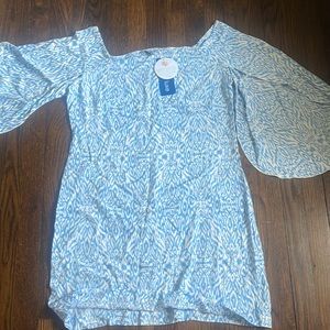 La Mer luxe dress size large, new with tags blue and white Ashby Dress